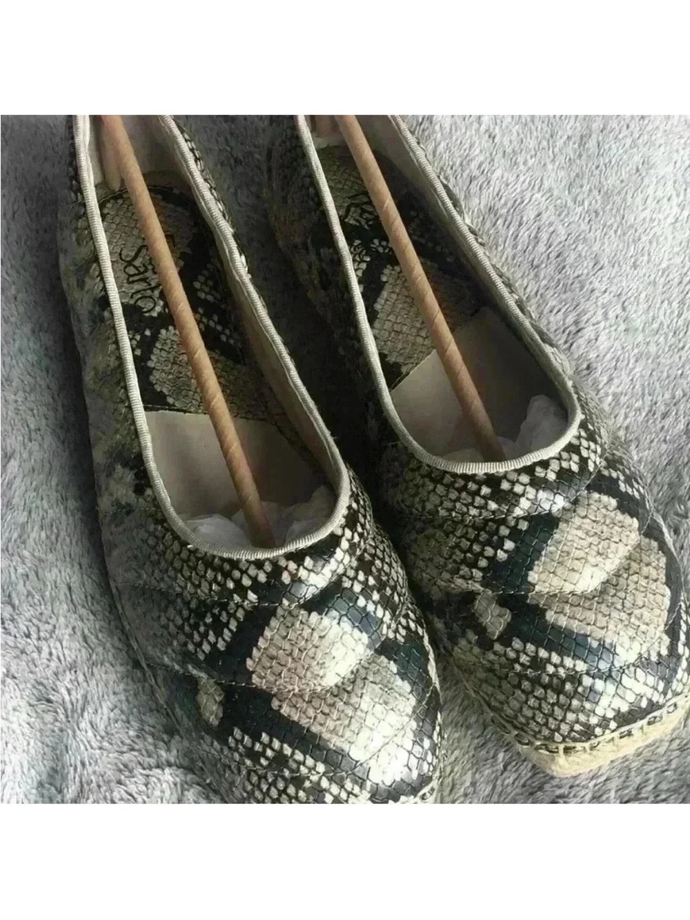 Franco Sarto Kiya Quilted Snakeskin Espadrilles Size 9.5 NIB